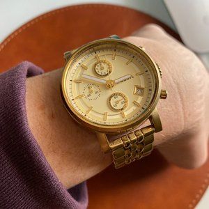 Women's Gold-Tone Fossil Original Boyfriend Chronograph Watch ES3826